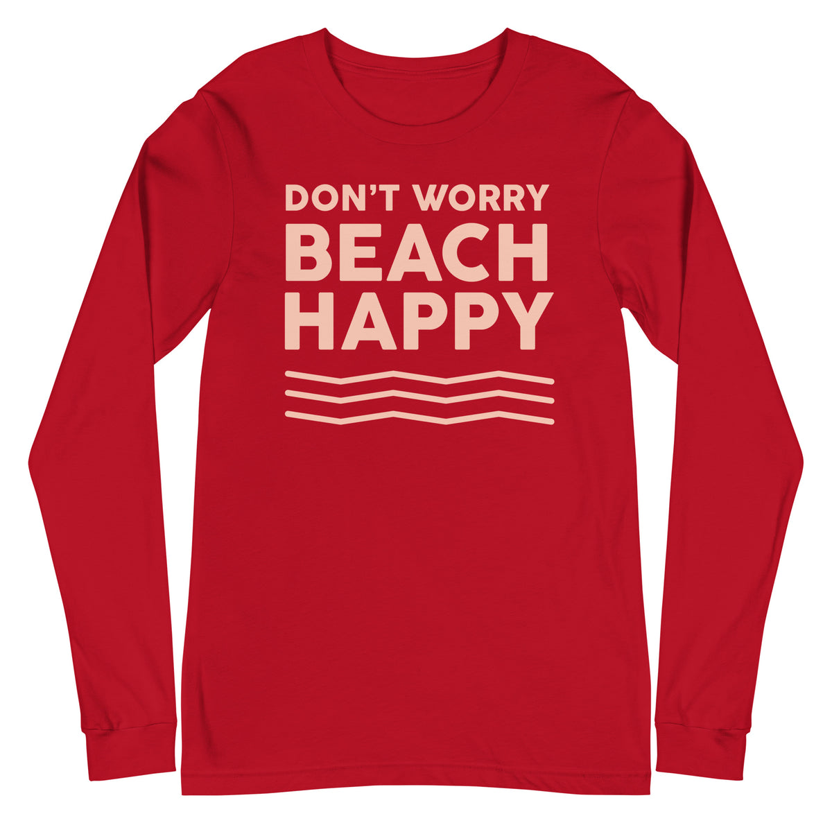 Don't Worry Beach Happy Women's Long Sleeve Beach Shirt
