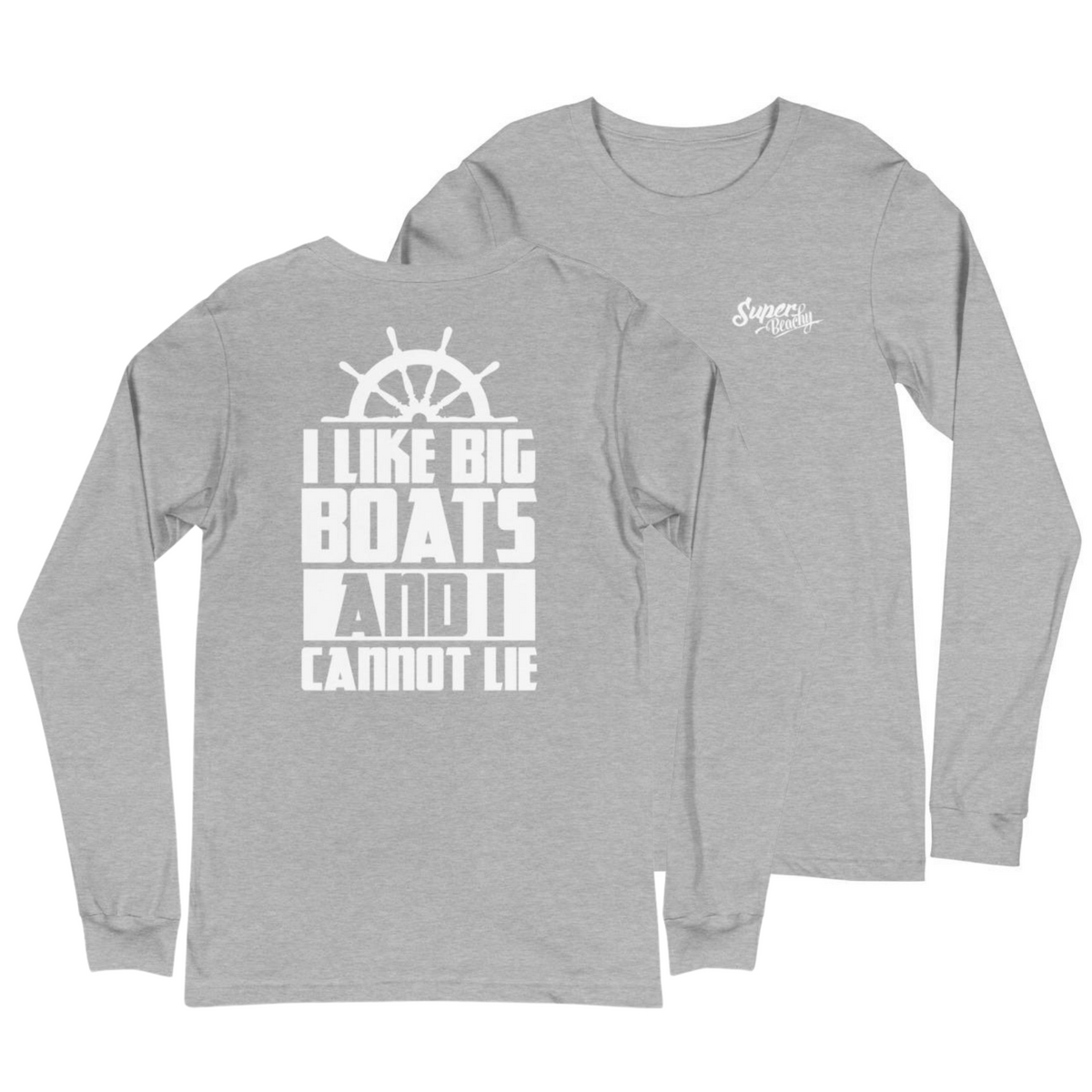 I Like Big Boats And I Cannot Lie Men's Long Sleeve Beach Shirt