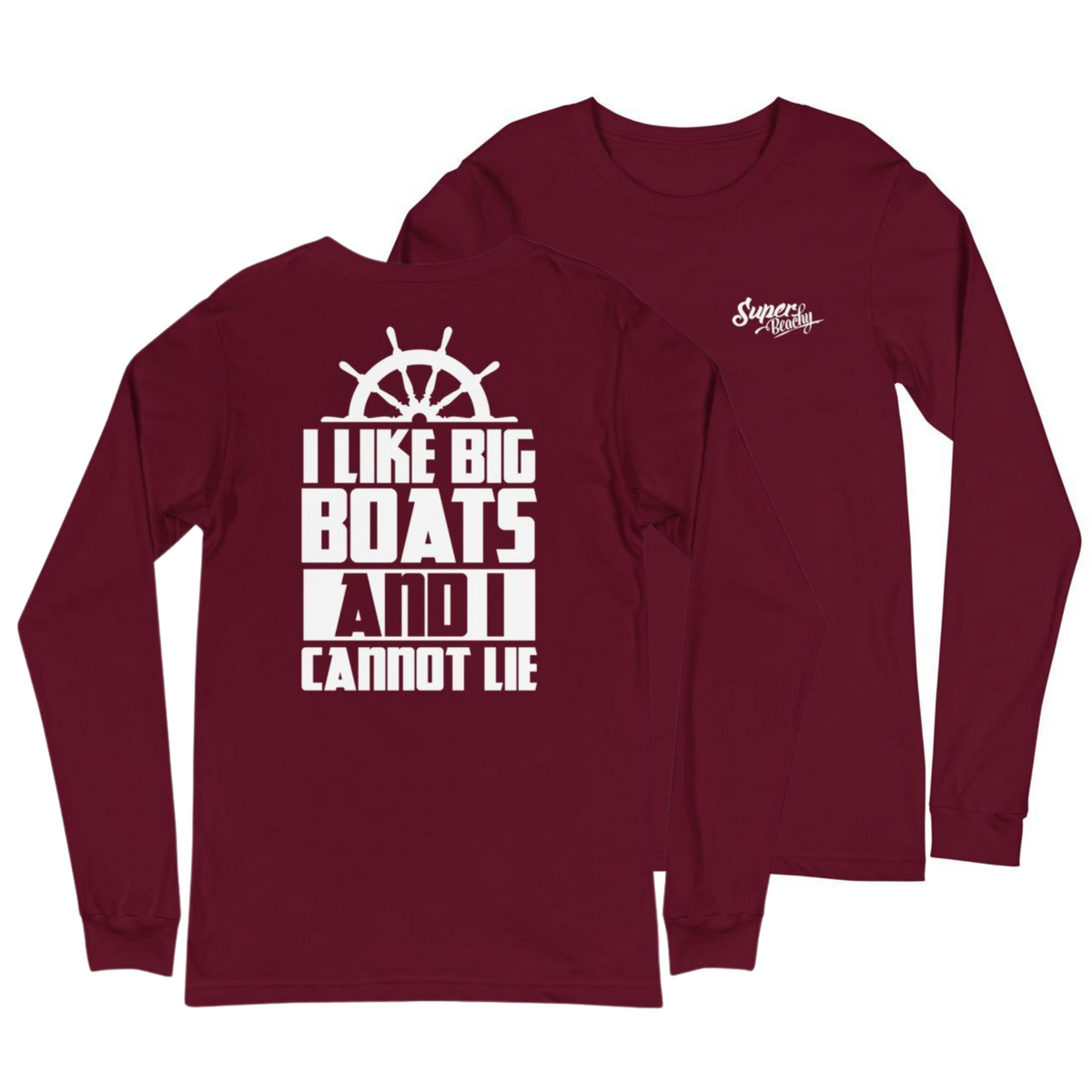 I Like Big Boats And I Cannot Lie Men's Long Sleeve Beach Shirt