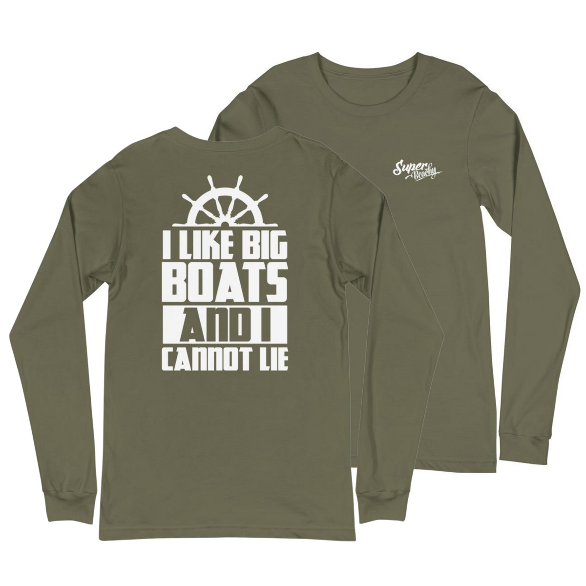 I Like Big Boats And I Cannot Lie Men's Long Sleeve Beach Shirt