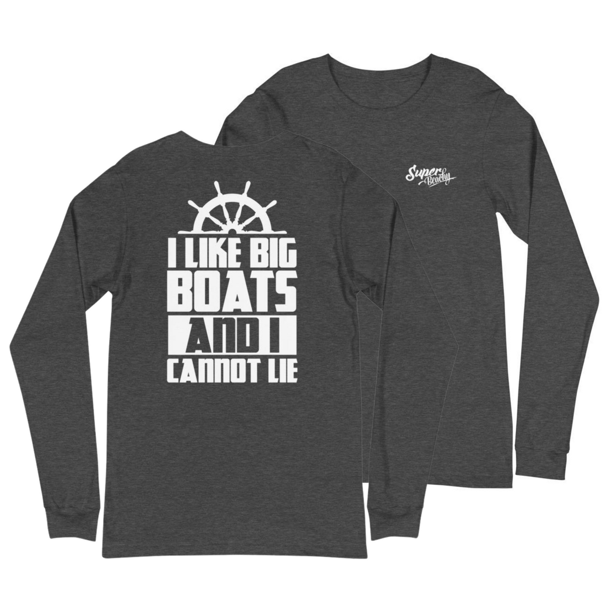 I Like Big Boats And I Cannot Lie Men's Long Sleeve Beach Shirt