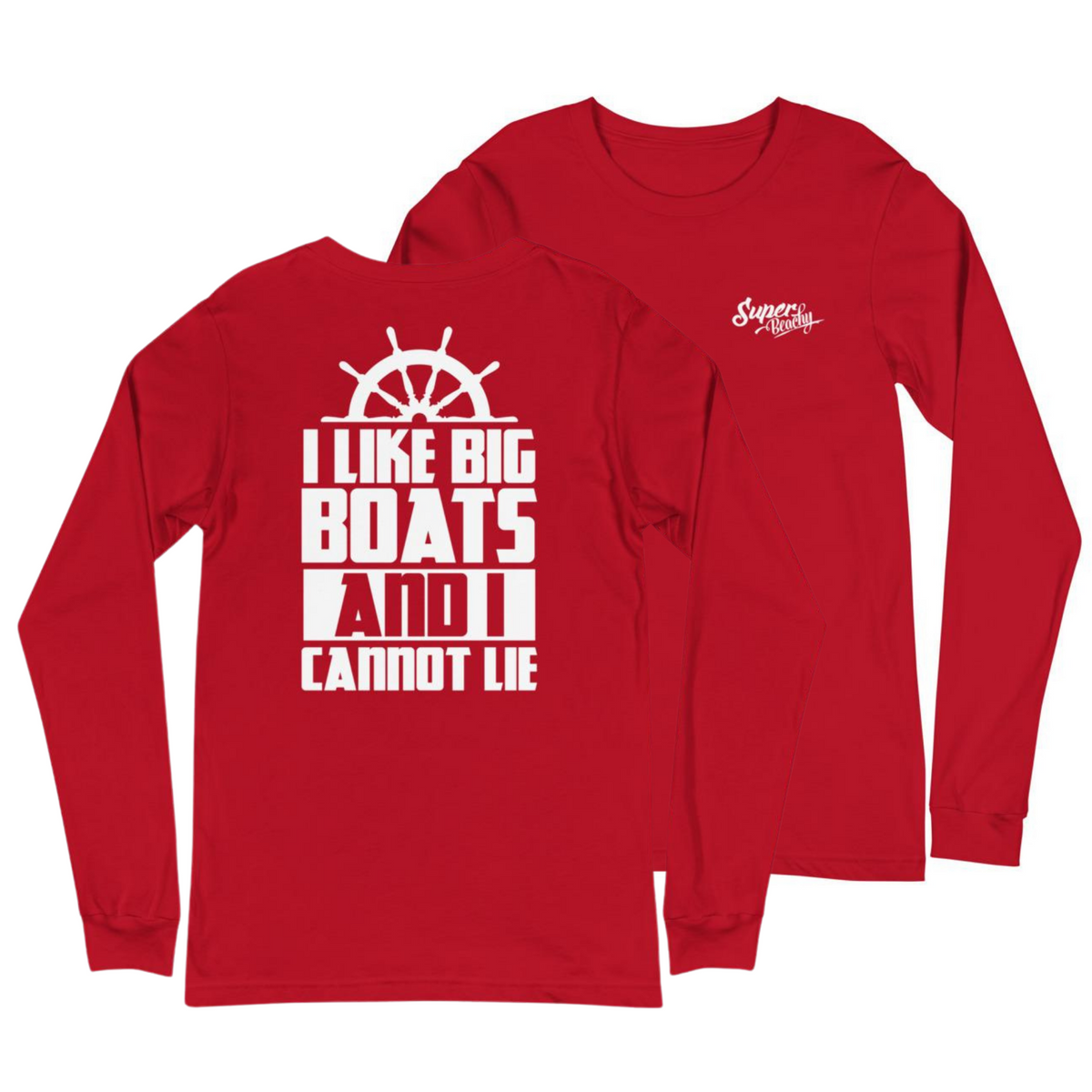 I Like Big Boats And I Cannot Lie Men's Long Sleeve Beach Shirt