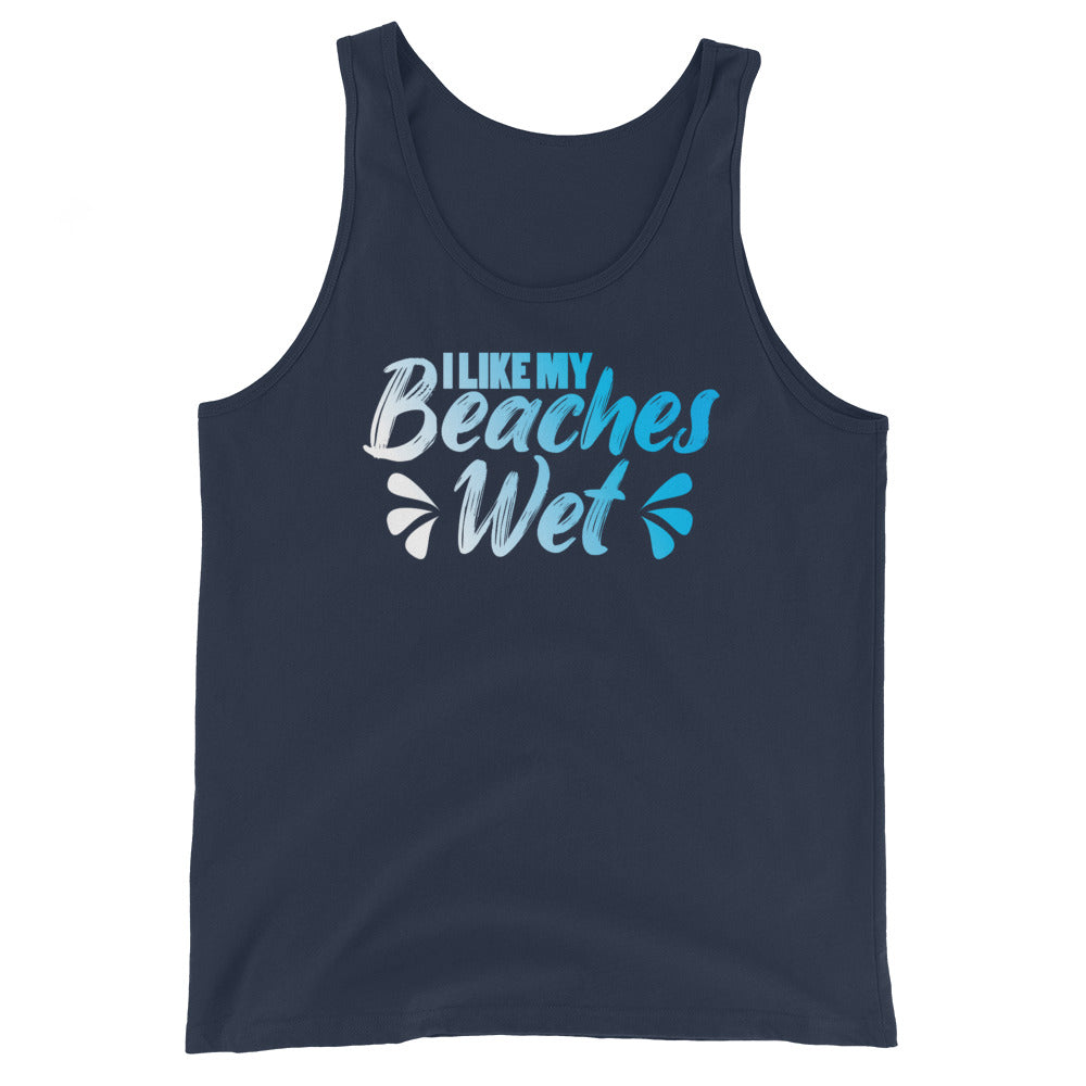 I Like My Beaches Wet Men's Beach Tank Top - Super Beachy