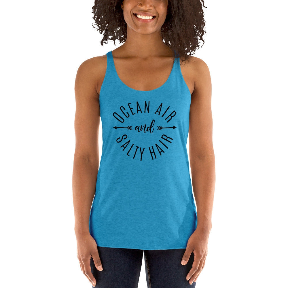 Ocean Air & Salty Hair Women's Racerback Beach Tank Top - Super Beachy
