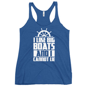 I Like Big Boats And I Cannot Lie Women's Racerback Beach Tank Top - Super Beachy