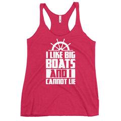 I Like Big Boats And I Cannot Lie Women's Racerback Beach Tank Top