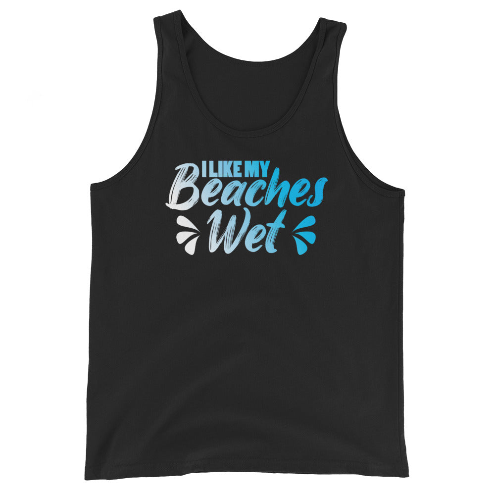I Like My Beaches Wet Men's Beach Tank Top - Super Beachy