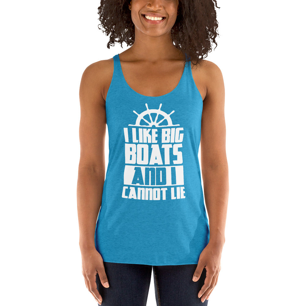 I Like Big Boats And I Cannot Lie Women's Racerback Beach Tank Top - Super Beachy