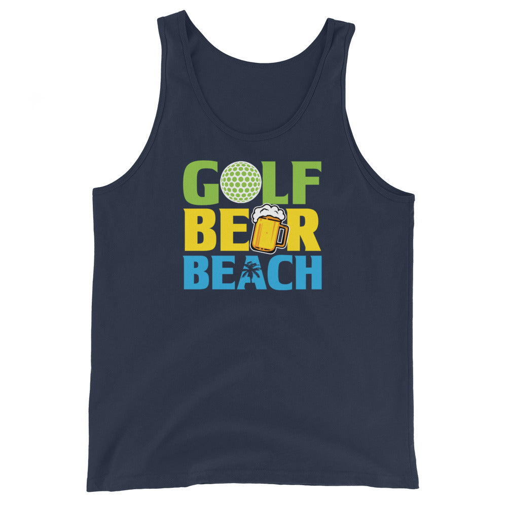 Golf Beer Beach Men's Beach Tank Top - Super Beachy
