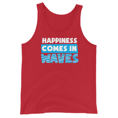 Happiness Comes In Waves Men's Beach Tank Top