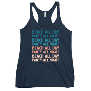 Beach All Day Party All Night Women's Racerback Beach Tank Top - Super Beachy