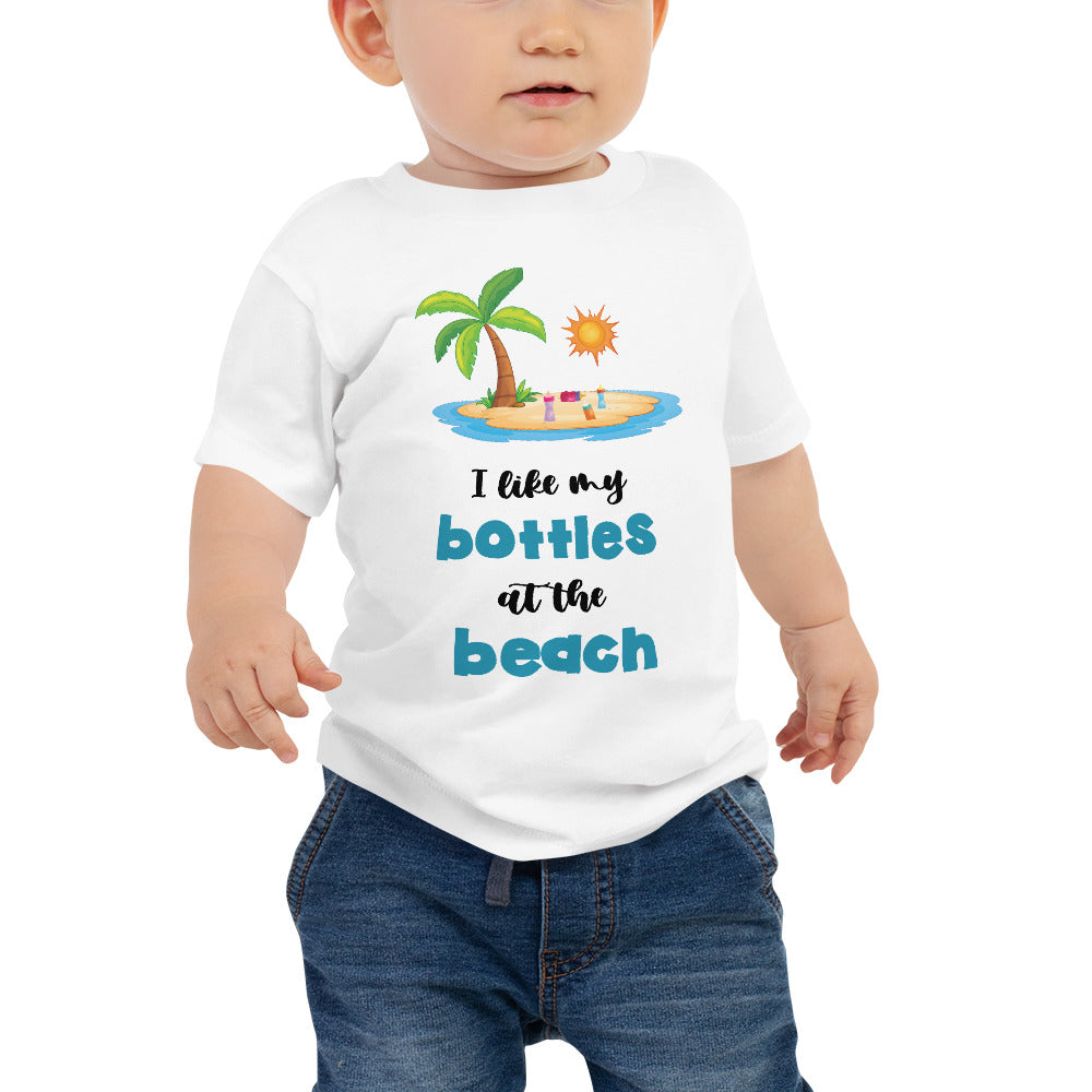 I Like My Bottles At The Beach Baby Boys' Beach T-Shirt - Super Beachy