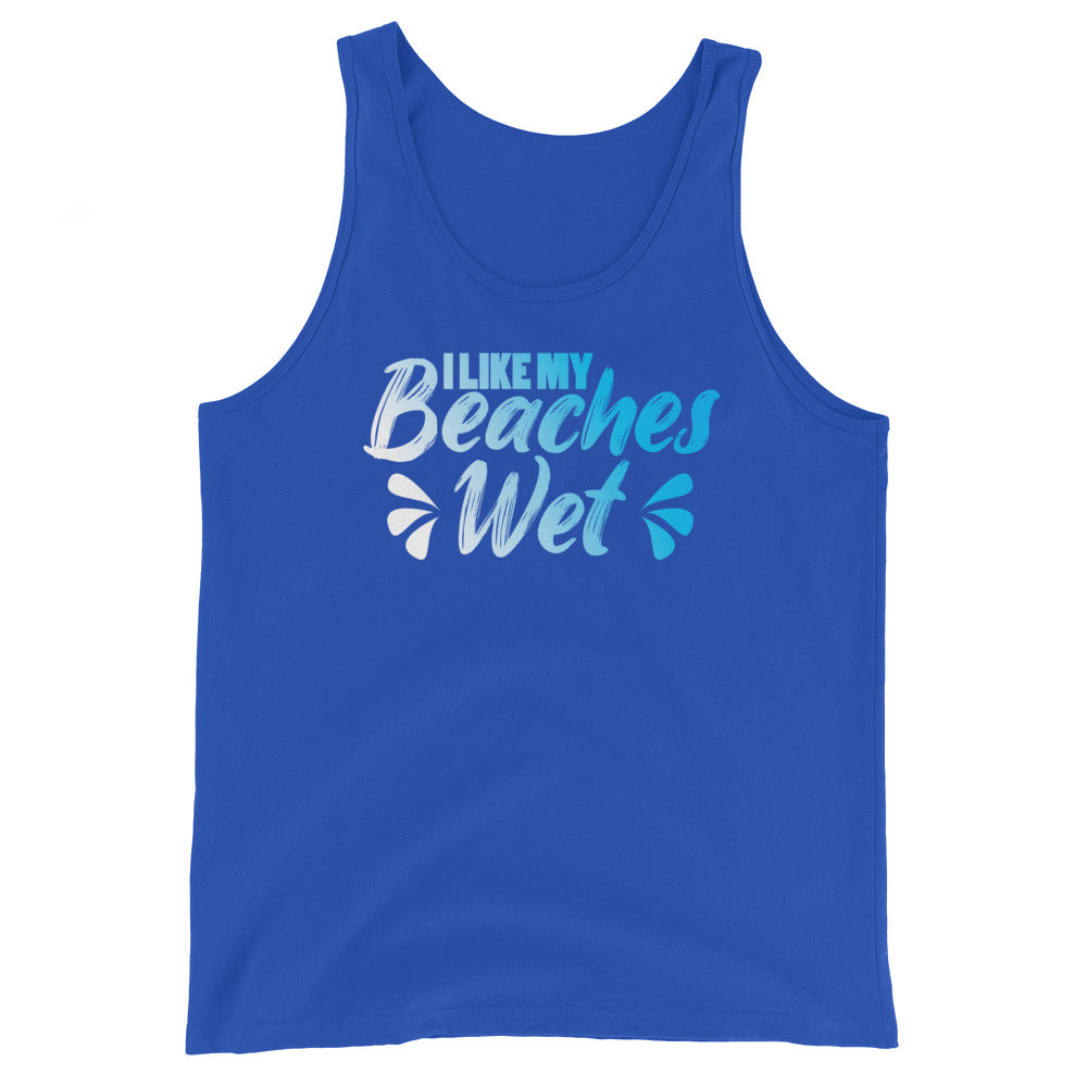 I Like My Beaches Wet Men's Beach Tank Top - Super Beachy