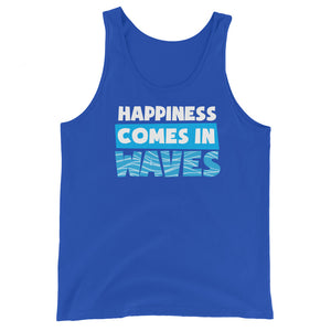 Happiness Comes In Waves Men's Beach Tank Top - Super Beachy