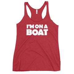 I'm On A Boat Women's Racerback Beach Tank Top