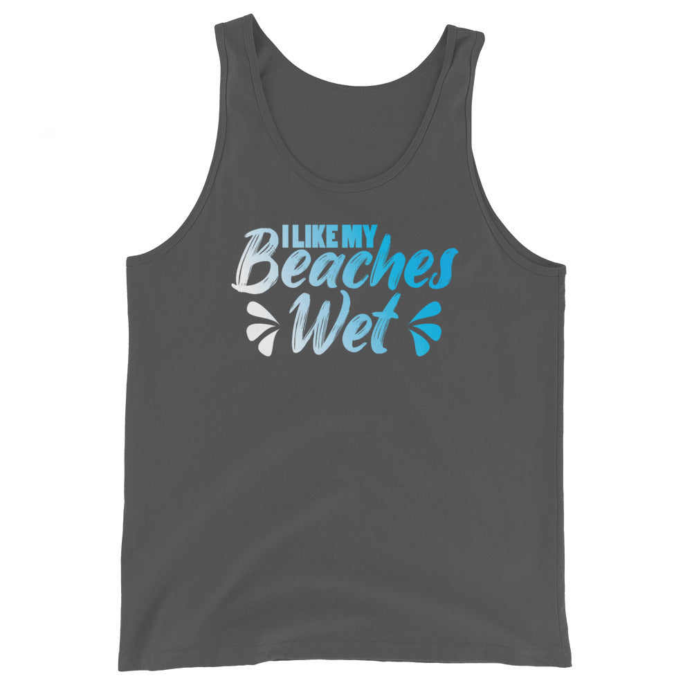 I Like My Beaches Wet Men's Beach Tank Top - Super Beachy
