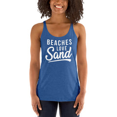 Beaches Love Sand Women's Racerback Beach Tank Top