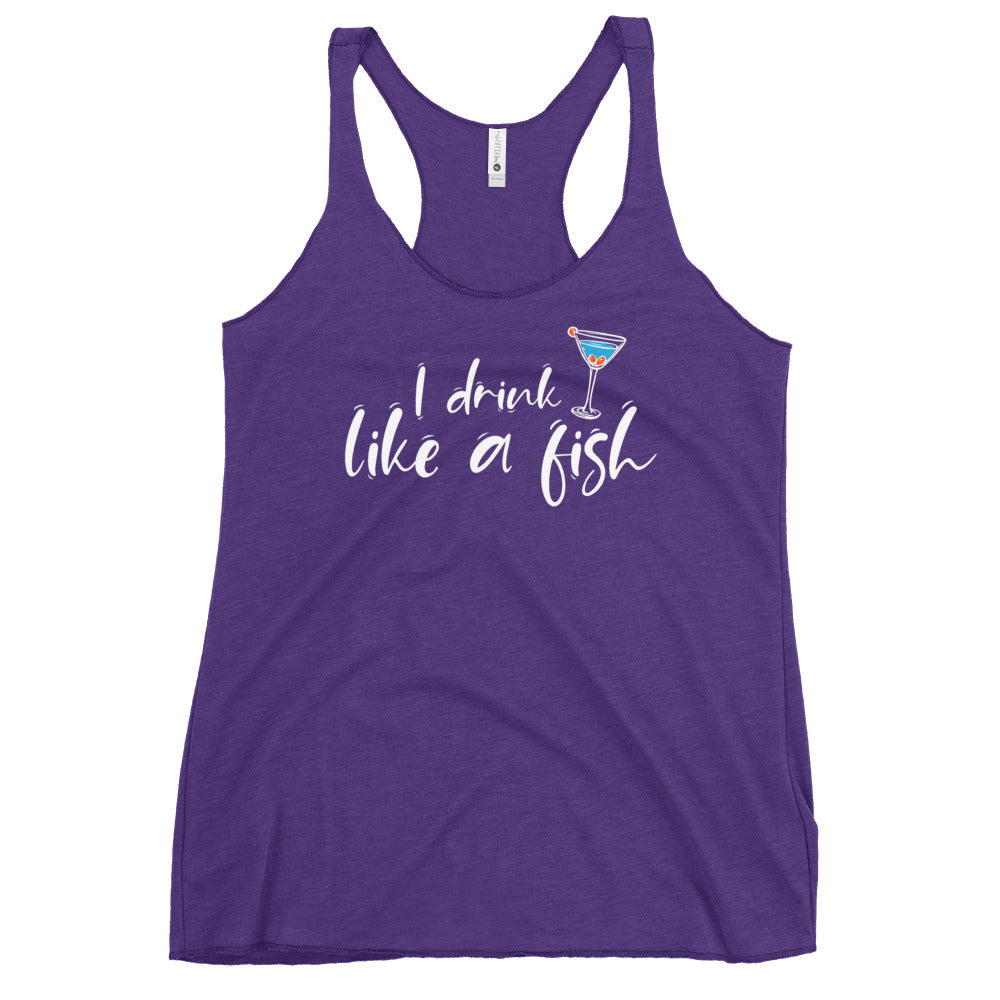 I Drink Like A Fish Women's Racerback Beach Tank Top - Super Beachy
