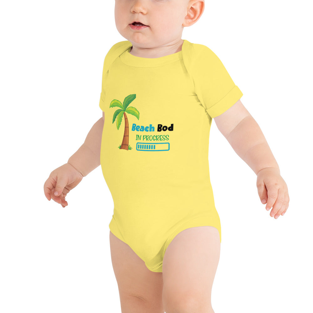 Beach Bod In Progress Baby Girls' Onesie - Super Beachy