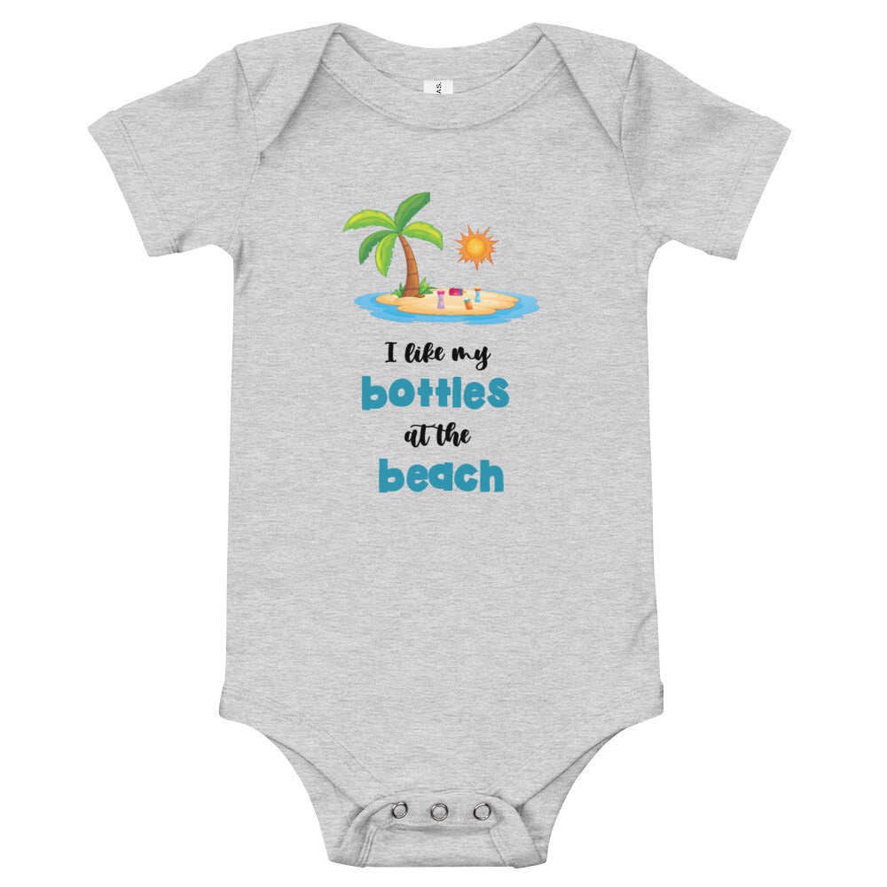 I Like My Bottles At The Beach Baby Boys' Onesie - Super Beachy
