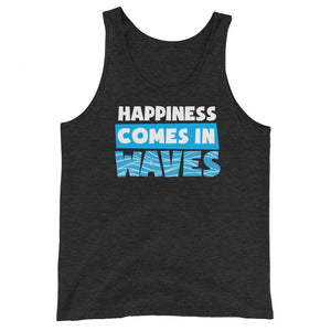 Happiness Comes In Waves Men's Beach Tank Top - Super Beachy