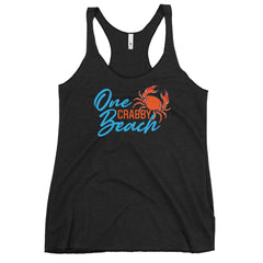 One Crabby Beach Women's Racerback Beach Tank Top