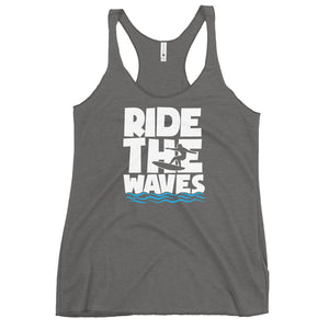 Ride The Waves Women's Racerback Beach  Tank Top - Super Beachy