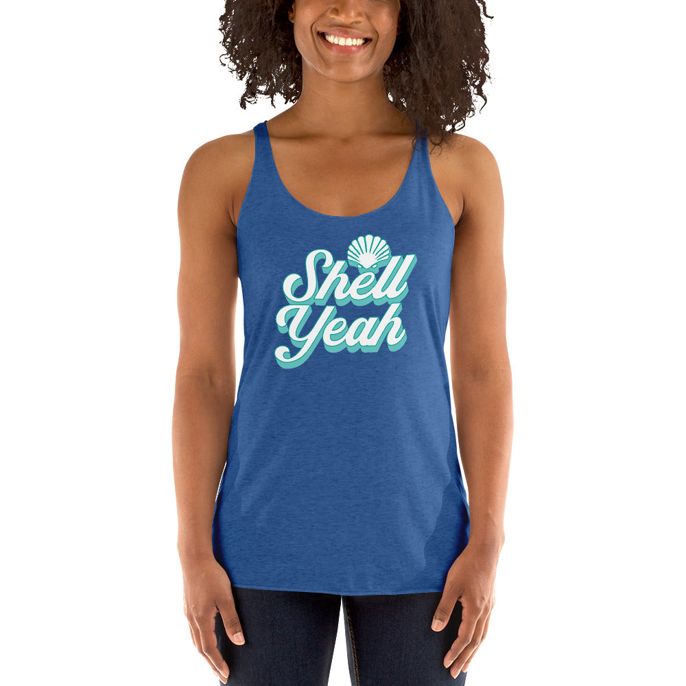Shell Yeah Women's Racerback Beach Tank Top - Super Beachy