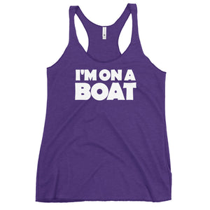 I'm On A Boat Women's Racerback Beach Tank Top - Super Beachy