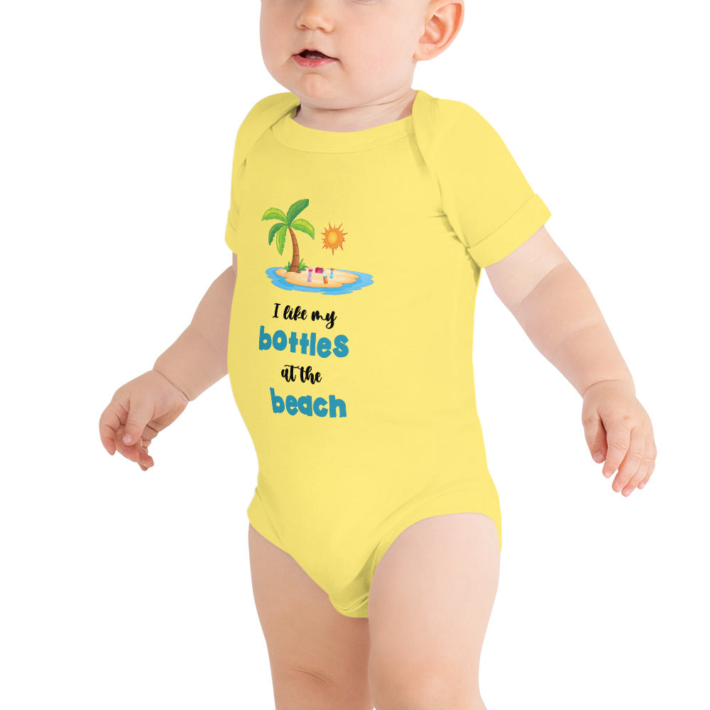 I Like My Bottles At The Beach Baby Boys' Onesie - Super Beachy
