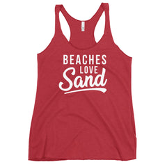 Beaches Love Sand Women's Racerback Beach Tank Top