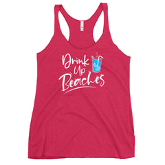 Drink Up Beaches Women's Racerback Beach Tank Top