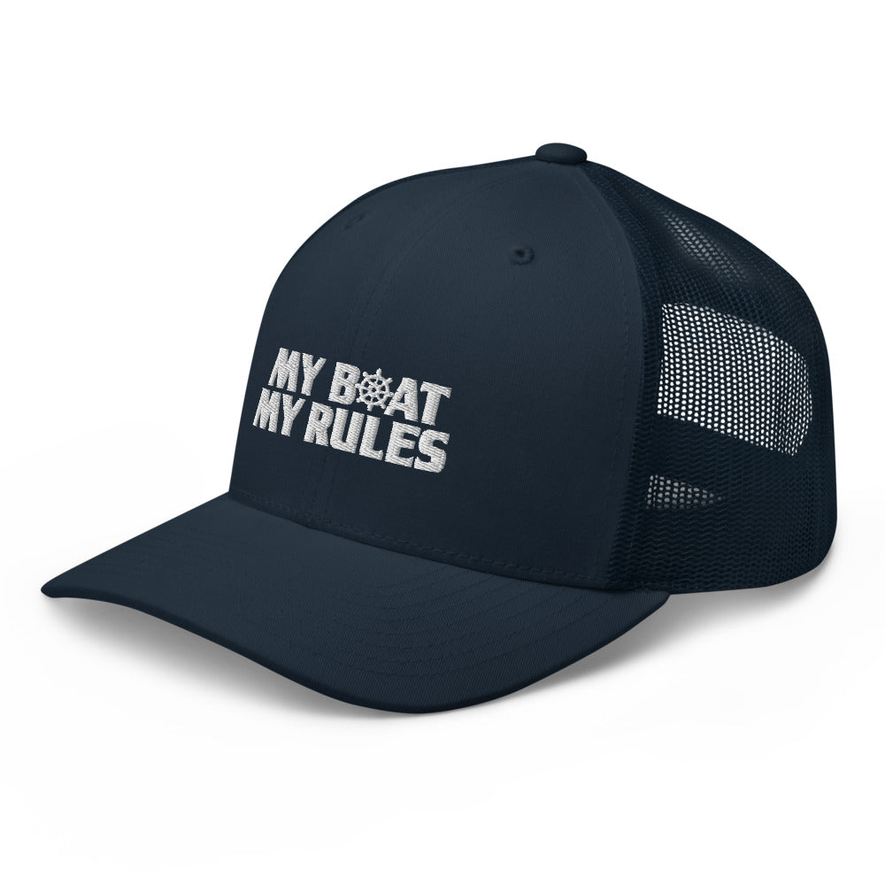 My Boat My Rules adult Boating Hat Navy