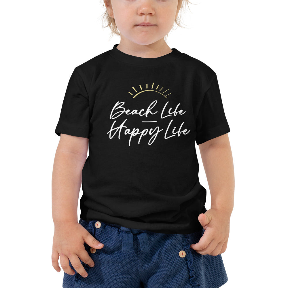 Beach Life Happy Life Toddler Girls' T-Shirt - Super Beachy