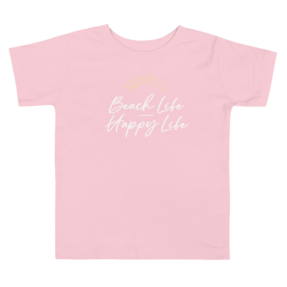 Beach Life Happy Life Toddler Girls' T-Shirt - Super Beachy