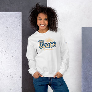 The Beach Is My Happy Place Women's Beach Sweatshirt - Super Beachy