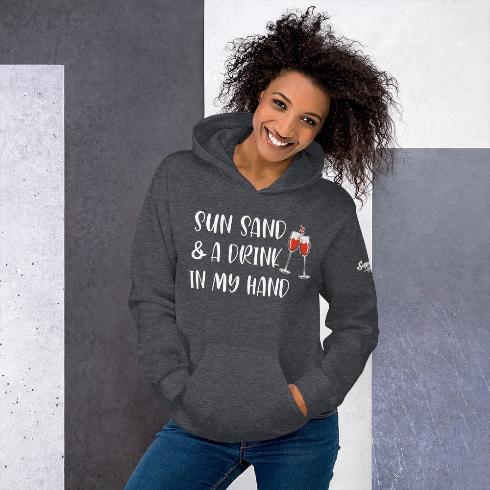 Sun Sand And A Drink In My Hand Women's Beach Hoodie - Super Beachy