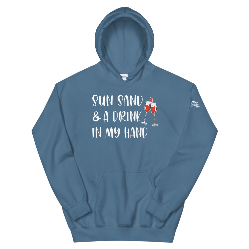 Sun Sand And A Drink In My Hand Women's Beach Hoodie - Super Beachy