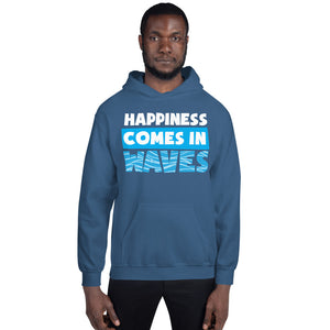 Happiness Comes In Waves Men's Beach Hoodie