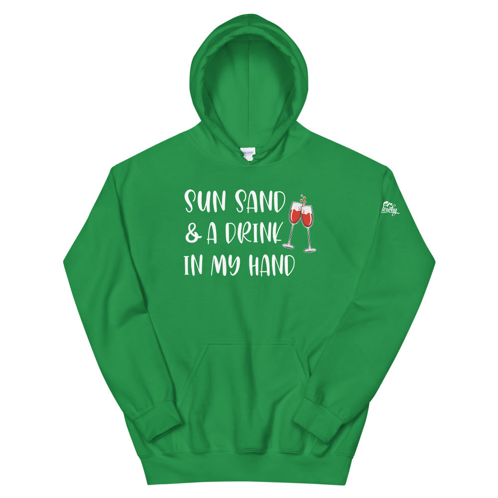 Sun Sand And A Drink In My Hand Women's Beach Hoodie - Super Beachy