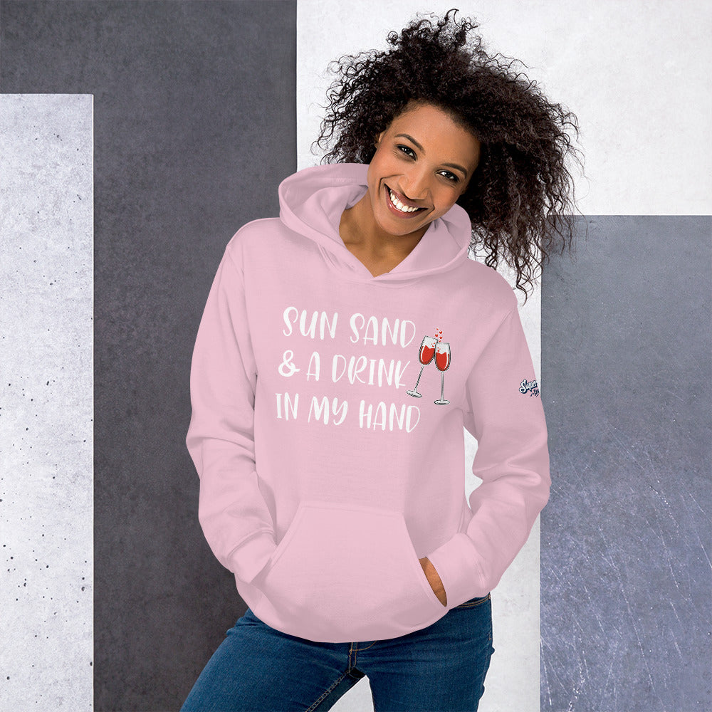 Sun Sand And A Drink In My Hand Women's Beach Hoodie - Super Beachy
