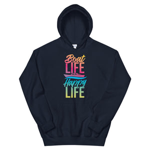 Boat Life Happy Life Men's Beach Hoodie