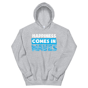 Happiness Comes In Waves Men's Beach Hoodie