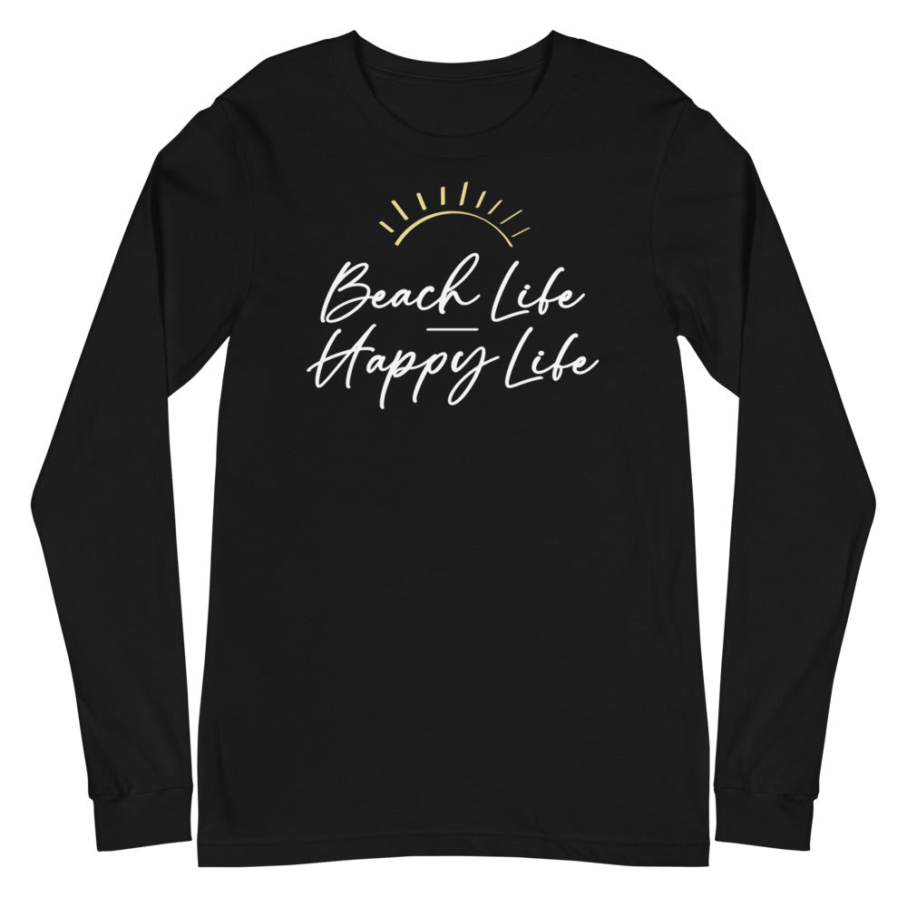 Beach Life Happy Life Women's Long Sleeve Beach Shirt - Super Beachy