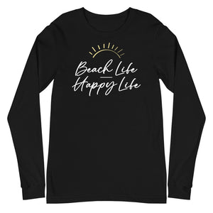 Beach Life Happy Life Women's Long Sleeve Beach Shirt - Super Beachy