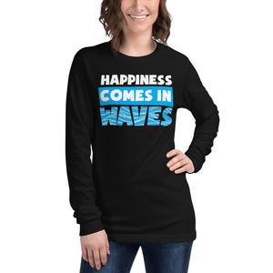 Happiness Comes In Waves Women's Long Sleeve Beach Shirt - Super Beachy