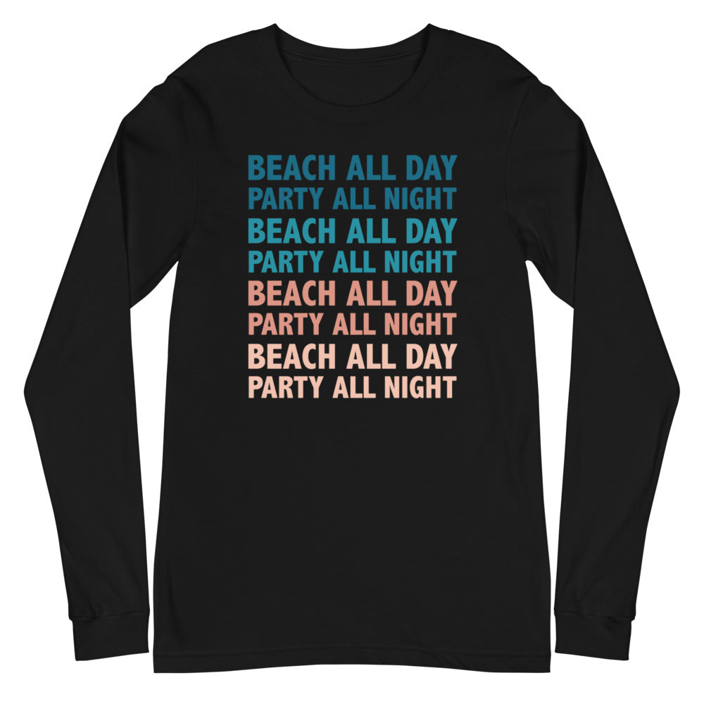 Beach All Day Party All Night Women's Long Sleeve Beach Shirt - Super Beachy