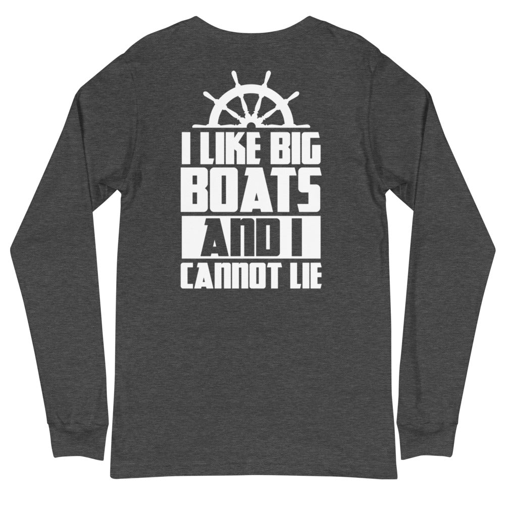 I Like Big Boats And I Cannot Lie Men's Long Sleeve Beach Shirt - Super Beachy