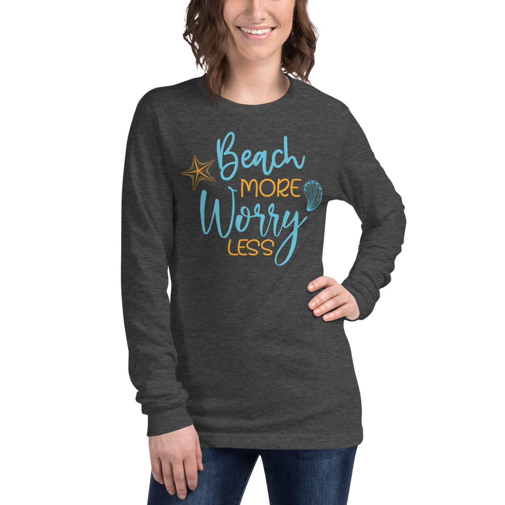 Beach More Worry Less Women's Long Sleeve Beach Shirt - Super Beachy