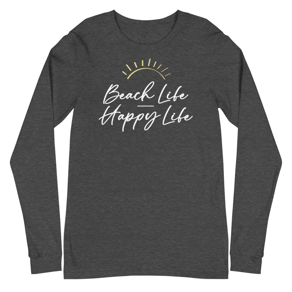 Beach Life Happy Life Women's Long Sleeve Beach Shirt - Super Beachy